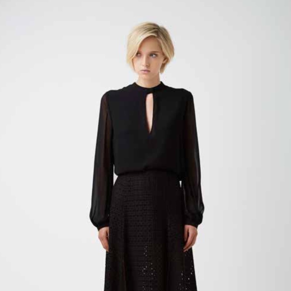 Finders Keepers Black Keyhole Blouse